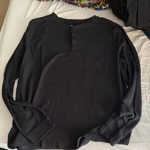All in Motion Black Long Sleeve Henley